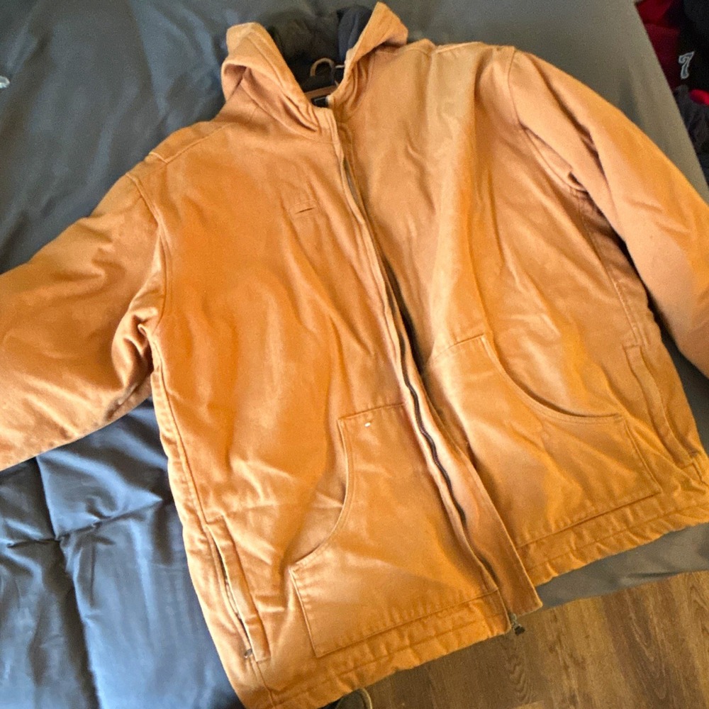 Charles River Apparel Men's Brown Hooded Lined Full Zip coat XXXL